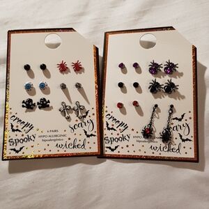 Girls Halloween pierced earrings NEW  12 pairs